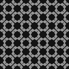 Gray geometric seamless pattern on black background vector graphics