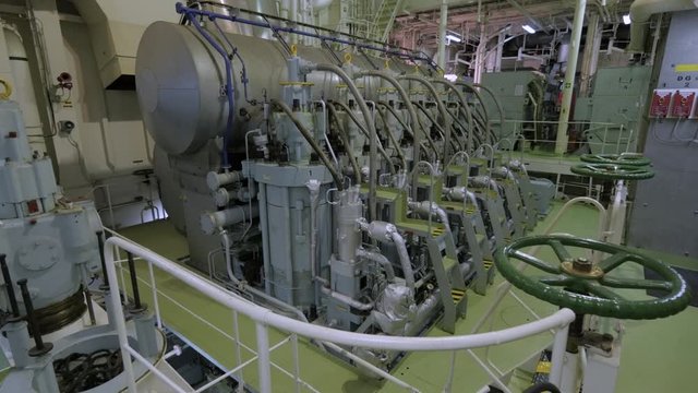 Engine room of large ship