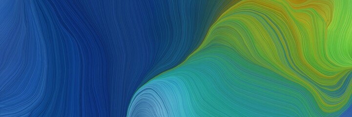 very landscape banner with waves. curvy background illustration with teal blue, midnight blue and moderate green color