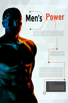 Man Body In Dark On White BG Graphic Layout