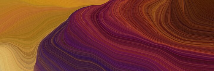 very landscape banner with waves. modern waves background illustration with old mauve, bronze and sienna color