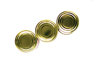 Coronavirus COVID-19 food provision supply can preserves isolated on white background