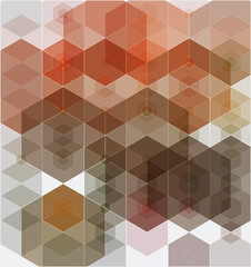 Abstract geometric vector background, brown hexagonal shapes for brochure, flyer design.