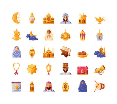 Set Of Icons Ramadan Kareem