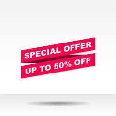 Obraz premium Special offer banner, special discount design. Vector illustration
