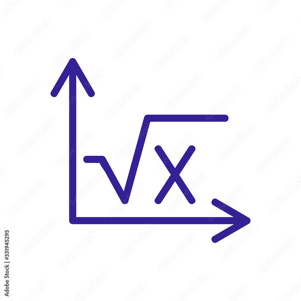 Poster the equation of the math problem icon vector. the equation of the math problem sign. color isolated 