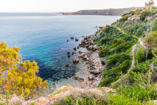 views from the walking path between the beaches of Protaras, Cyprus