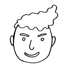 cartoon face vector people. Hand drawn line art illustration. Human emotions doodle set