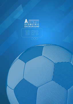 Football illustration background on blue color