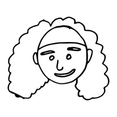 cartoon face vector people. Hand drawn line art illustration. Human emotions doodle set