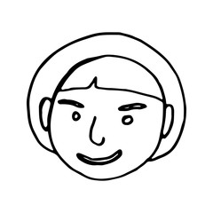 Obraz premium cartoon face vector people. Hand drawn line art illustration. Human emotions doodle set