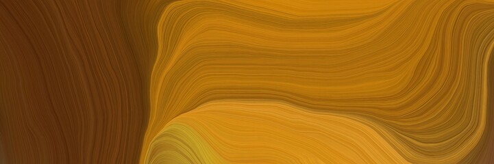 very futuristic background banner with dark golden rod, chocolate and saddle brown color. modern curvy waves background illustration