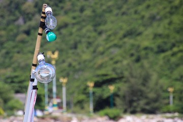Fototapeta premium Light bulbs for fishermen's boats that go fishing