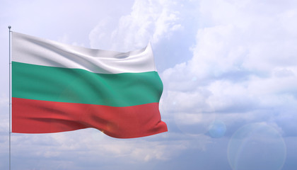 High resolution close-up flag of Bulgaria. 3D illustration.