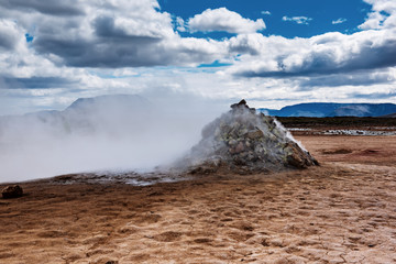 Geothermal area Hverir, Iceland.