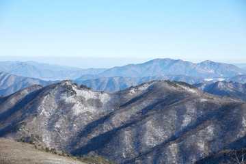 Snowscape. Deogyusan Mountain in Muju-gun, South Korea.