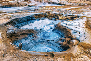 Geothermal area Hverir, Iceland.