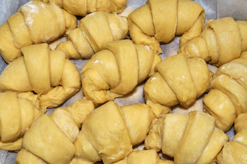 Homemade french croissant, from the dough to the cooking