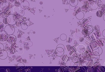 Light Purple, Pink vector layout with circles, lines.