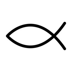 Fish icon in flat trendy style. Vector illustration symbol Greek word Ichthys concept of isolated on white.