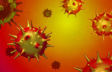 Chinese coronavirus COVID-19. 3d render of a virus.
