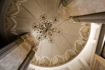 Ceiling inner ornament of Hassan II Mosque in Casablanca, Morocco.