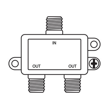 Two Way Coaxial Cable Splitter With Grounding Screw