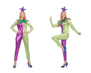 Funny clown isolated on white