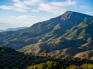 Beautiful mountain landscape at sunrise in Andalusia, Spain