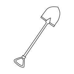 Garden shovel. Hand drawn simple vector icon.