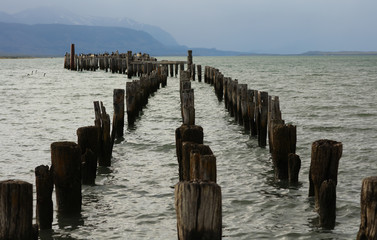 Fototapeta premium Muelle Gaffos, Canal de Señoret, Punta Arenas, Chile