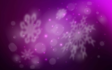 Dark Pink vector background with xmas snowflakes. Shining colored illustration with snow in christmas style. The template can be used as a new year background.