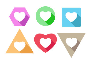 heart icon set, vector design