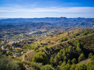 Fototapeta na wymiar View from a mountain at Costa del Sol, Spain