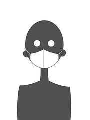 illustration of a Person wearing a mask