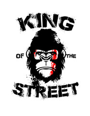 Gorilla King Of The Street Vector Illustration