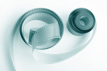 Black and white negative film. 35mm negative film roll.