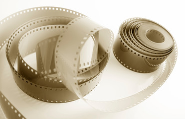 Black and white negative film. 35mm negative film roll.