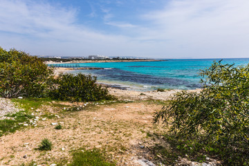 Fototapeta na wymiar view from the beaches of Ayia Napa, Cyprus