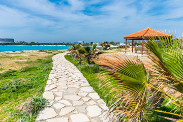 walking path between the beaches of Ayia Napa, Cyprus