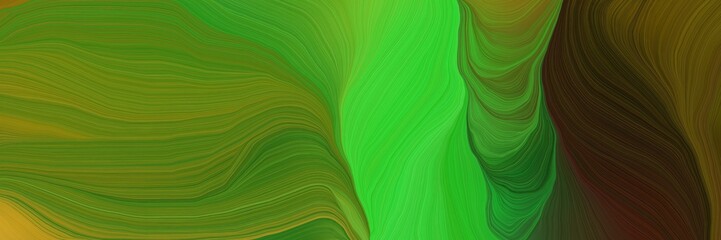 Fototapeta premium modern beautiful futuristic banner with dark green, very dark green and lime green color. abstract waves design
