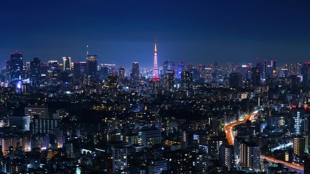 Tokyo Time lapse - Minato-ku Roppongi area Tokyo Tower