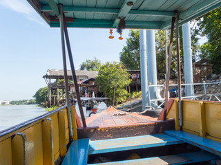 On Boats used across the river in thailand.