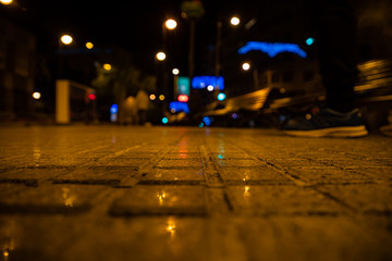 city before the festive evening