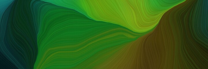 modern futuristic background banner with very dark green, dark green and forest green color. smooth swirl waves background design