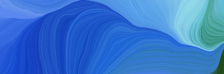 modern dynamic futuristic banner. modern waves background illustration with royal blue, strong blue and sky blue color