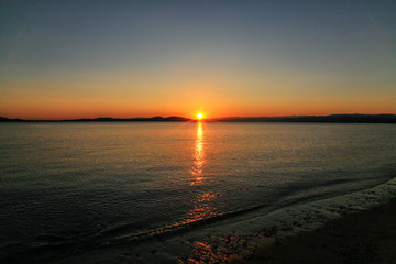 Naklejka premium Sunset in Halkidiki, Greece