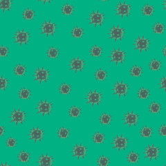 Seamless pattern with 3d render of covid-19 virus.