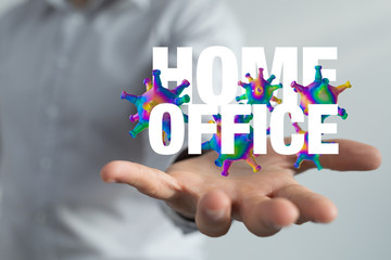 Home office cause of corona of self quarantine digital.