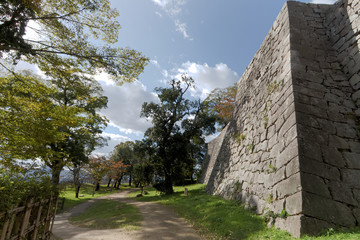 秋の丸亀城の風景
